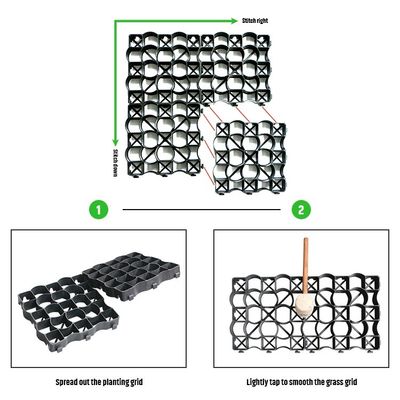 333x333x50mm 플라스틱 잔디 잔디 바닥 그리드 HDPE 말 팟 발 그리드 파워